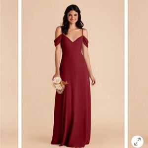 Birdy Grey Burgundy Off-Shoulder Maxi Dress